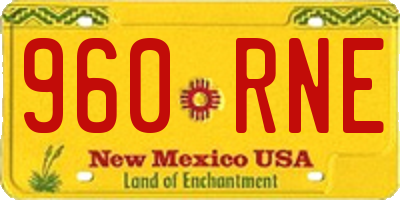 NM license plate 960RNE