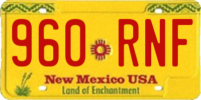 NM license plate 960RNF