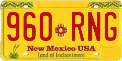 NM license plate 960RNG