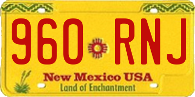 NM license plate 960RNJ
