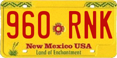 NM license plate 960RNK