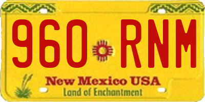 NM license plate 960RNM