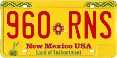 NM license plate 960RNS