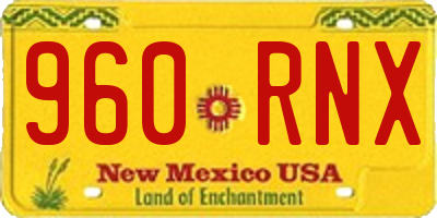 NM license plate 960RNX
