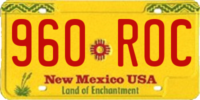 NM license plate 960ROC