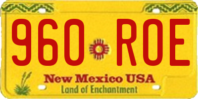 NM license plate 960ROE