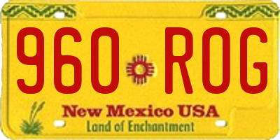 NM license plate 960ROG