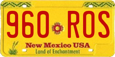 NM license plate 960ROS