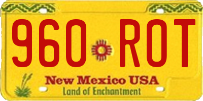 NM license plate 960ROT