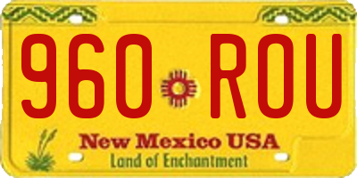 NM license plate 960ROU