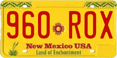 NM license plate 960ROX