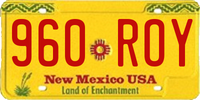 NM license plate 960ROY