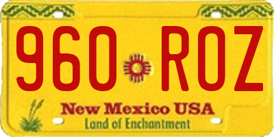 NM license plate 960ROZ