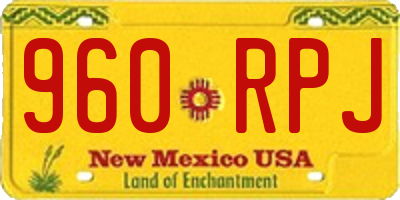 NM license plate 960RPJ