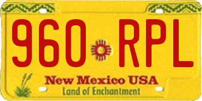 NM license plate 960RPL