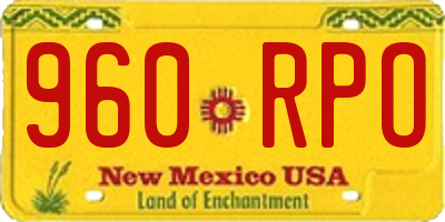 NM license plate 960RPO