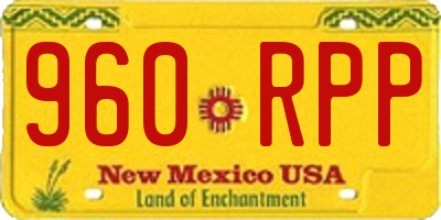 NM license plate 960RPP