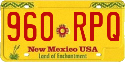 NM license plate 960RPQ