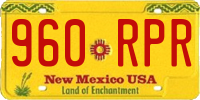 NM license plate 960RPR