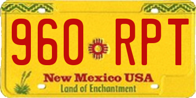 NM license plate 960RPT