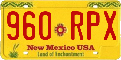NM license plate 960RPX