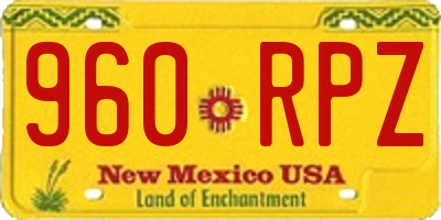NM license plate 960RPZ