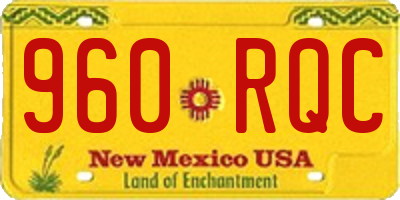 NM license plate 960RQC