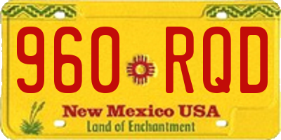 NM license plate 960RQD