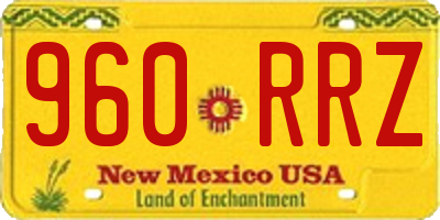 NM license plate 960RRZ