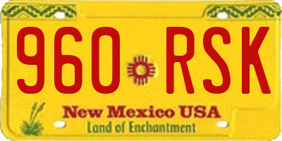 NM license plate 960RSK