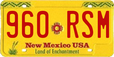 NM license plate 960RSM