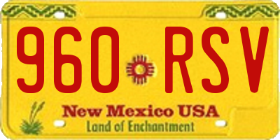 NM license plate 960RSV