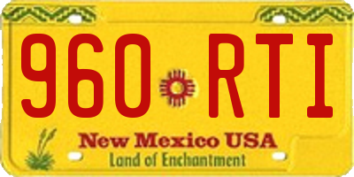 NM license plate 960RTI