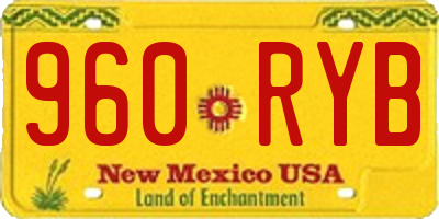 NM license plate 960RYB