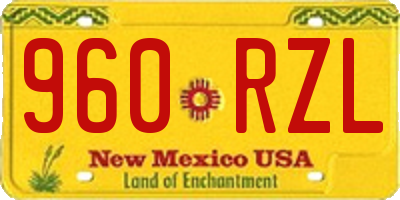 NM license plate 960RZL
