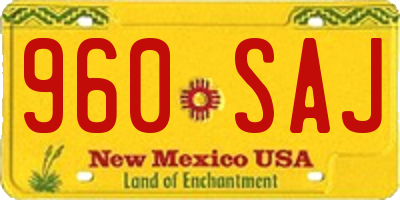 NM license plate 960SAJ