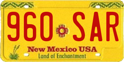 NM license plate 960SAR