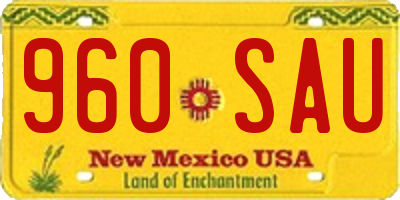 NM license plate 960SAU