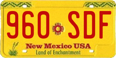 NM license plate 960SDF