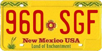 NM license plate 960SGF