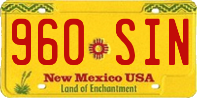 NM license plate 960SIN