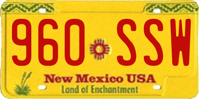 NM license plate 960SSW