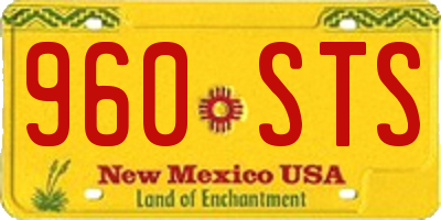 NM license plate 960STS
