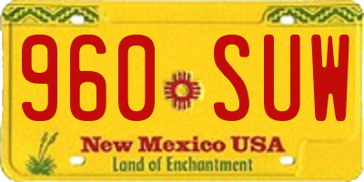 NM license plate 960SUW