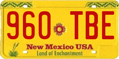 NM license plate 960TBE