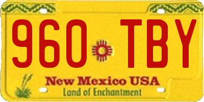 NM license plate 960TBY