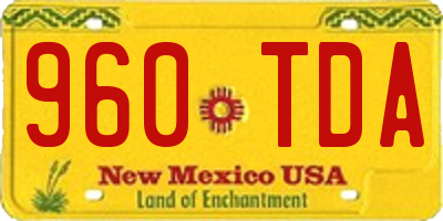 NM license plate 960TDA