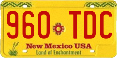 NM license plate 960TDC