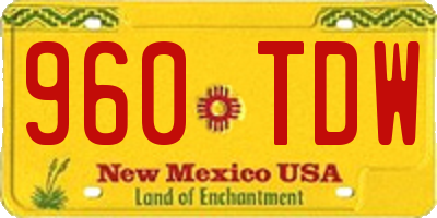 NM license plate 960TDW