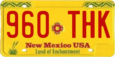 NM license plate 960THK